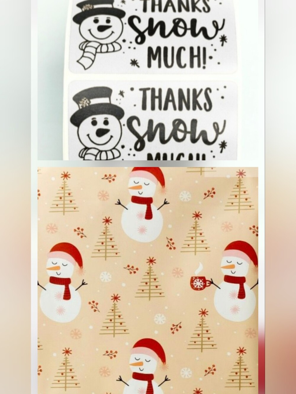 Poly Mailers Set Of 25 (10×13) + 25 Stickers Snowman Holiday Christmas
